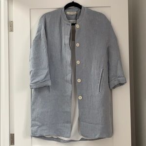 Zara Denim Outerwear Basic Lightweight Coat